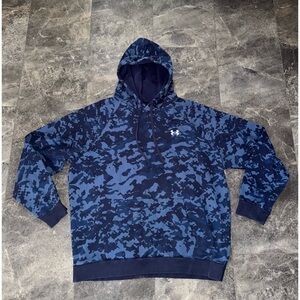 Under Armour Blue Camouflage Sweatshirt Hoodie Size 3XL